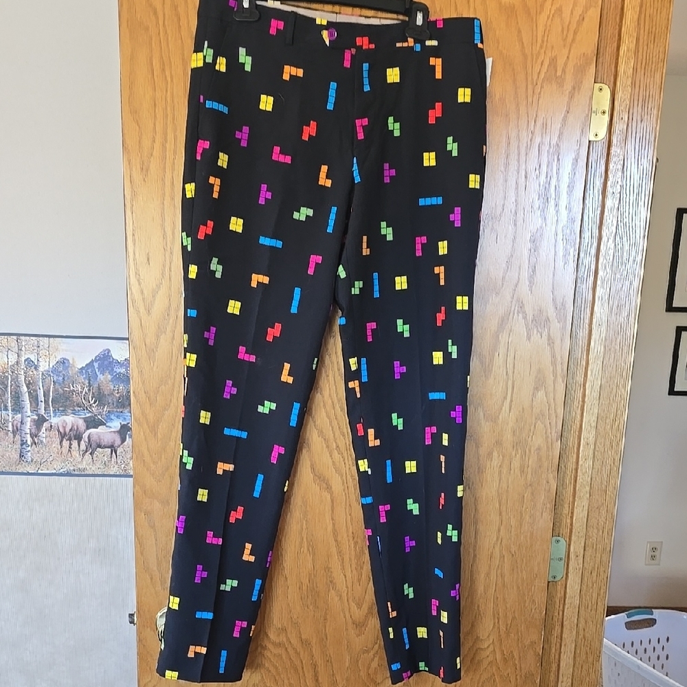 Colorful Tetris Pattern Pants